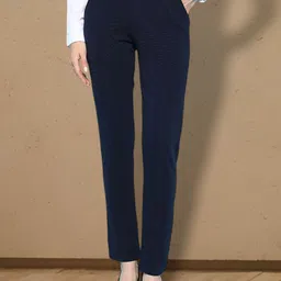 FITHUB Women Loose Fit High-Rise Wrinkle Free Trousers-image-93