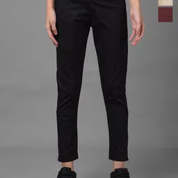 Dollar Missy Women Pack of 3 Smart Slim Fit Wrinkle Free Cotton Trousers-image-68