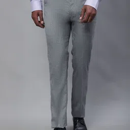 Cantabil Men Self Design Mid Rise Formal Trousers-image-58
