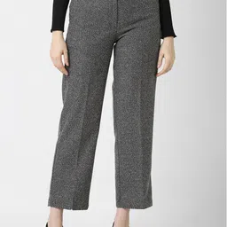 Van Heusen Woman Self Design Textured Cropped Formal Trousers-image-22