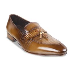 DAVINCHI Men Textured Leather Formal Loafers-image-68