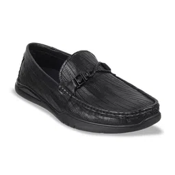 DAVINCHI Men Textured Round Toe Leather Formal Loafers-picture-18