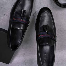 Cobblerz Men Leather Formal Tassel Loafers-image-22