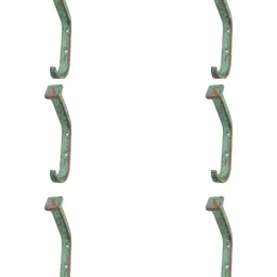 IndianShelf Green & Grey 6 Pieces Iron Wall Hooks-2