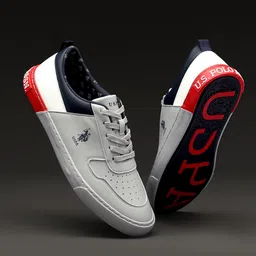 U.S. Polo Assn. Men Grey Perforations PU Sneakers-image-28