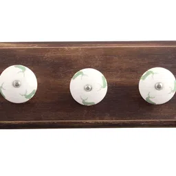 Indianshelf Green & Beige Sting Rein Deer Printed Wall Hooks Holder-28