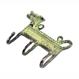 Indianshelf Gold & Copper Textured Brass Wall Hooks Key Holder-image-76