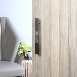Two Moustaches Black & Gold Toned Textured Matte Finish Door Handle-image-63