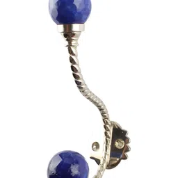 Indianshelf Blue & Grey J Shape Glass Wall Hook Key Holder-image-33