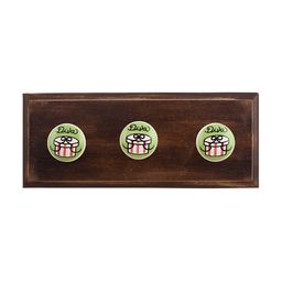 Indianshelf Brown & Green Diva Printed Melon Rectangle Shape Wooden Wall Hook-image-57