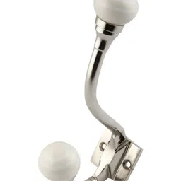 Indianshelf Cream-Coloured & White Striped Ceramic Wall Hook-picture-25