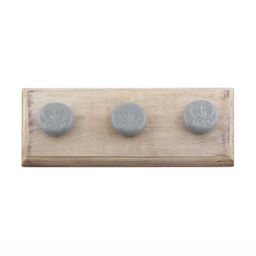 Indianshelf Grey & Beige Leaf Printed Wall Hooks Holder-8