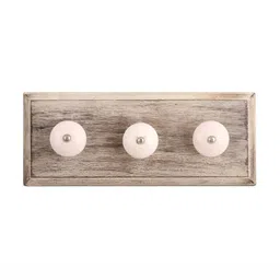 Indianshelf Beige & White Crackle Melon Wooden Rectangle Shape Wall Hook-image-51