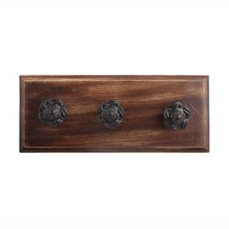 Indianshelf Black Wooden Flower Wall Hooks Key Holder-picture-21