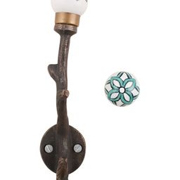 Indianshelf Green Floral Tree Wall Hooks Key Holder-image-81