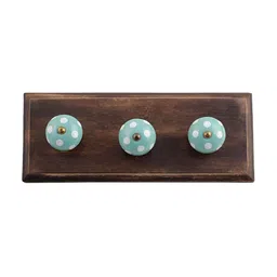 Indianshelf Green & Brown Dotted Printed Wall Key Holder-image-65