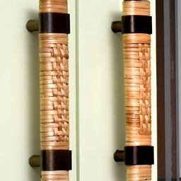 Indianshelf Beige & Black Rattan Cabinet Handles-16