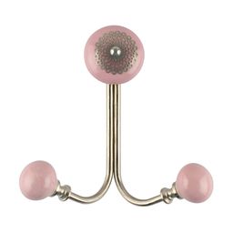 Indianshelf Pink J Shaped Strewn Ceramic Wall Hook-55