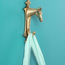 Two Moustaches Gold Toned Horse Head Design Key Holder-image-40