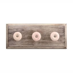 Indianshelf White & Beige Wooden Wall 3 Hooks Key Holder-image-21