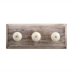 Indianshelf Beige & Cream Crackle Melon Rectangle Shape Wooden Wall Hook-0