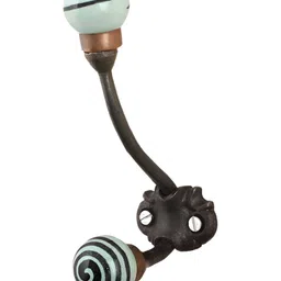 Indianshelf Green & Brown Striped Wall Key Holder-image-59