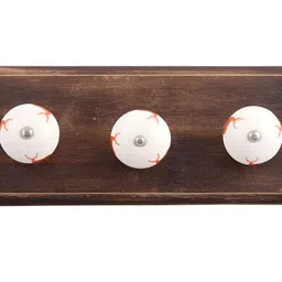 Indianshelf Brown & White Rein Deer Printed Melon Rectangle Shape Wooden Wall Hook-image-44