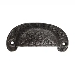 Indianshelf Black Iron Floral D Pull Door Handle-image-4