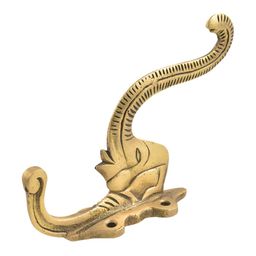 Indianshelf Gold-Toned Elephant Head With Trunk Wall Utility Holder-51