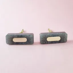 Folkstorys Verdant 2-Pieces Black Marble Drawer Knobs-18