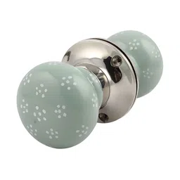 Indianshelf Green & White Flower Printed Door Handle-image-92