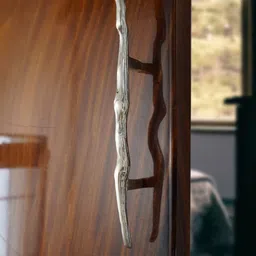 Folkstorys Silver Metal Linear Branch Wardrobe Door handle-image-50