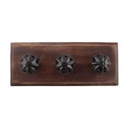 Indianshelf Brown & Black Daffodil Flower Wall Hooks-picture-23