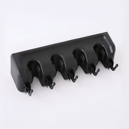Kuber Industries Black Wall Mounted Mop & Broom Holder-57