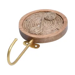 Indianshelf Brown Textured Wooden Boho Wall Hook-16