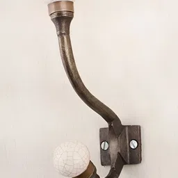 Indianshelf Cream Colored Ceramic Crackle Wall Hooks Key Holder-picture-18