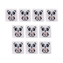 Kuber Industries White & Black 10 Pieces Printed Self Adhesive Wall Hooks & Holders-4