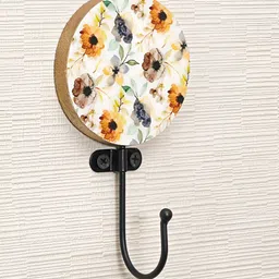 Indianshelf White Floral Wall Hooks Key Holder-image-44