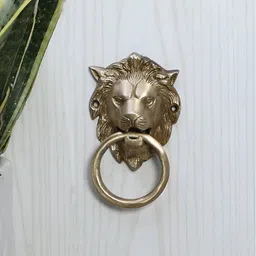 Two Moustaches Brown Lion Mouth Door Knocker-10