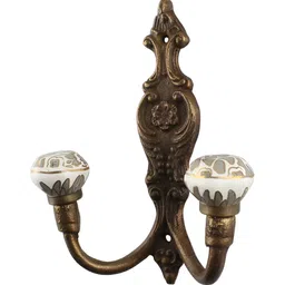 Indianshelf White & Grey Printed Ceramic Robe Wall Hooks-image-50