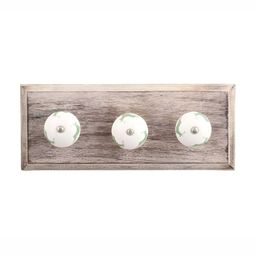 Indianshelf Green & White Rein Deer Printed Melon Rectangle Shape Wooden Wall Hook-image-77