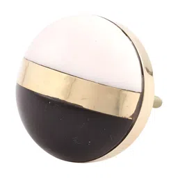 Indianshelf Black & White  6 Pieces Brass Resin Knobs-image-91