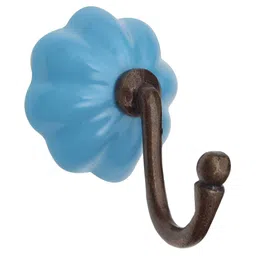 Indianshelf Turquoise Blue Ceramic  Melon Wall Hooks Key Holder-picture-46