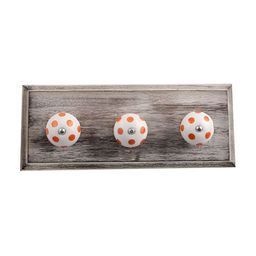Indianshelf White & Brown Dotted Printed Wall Key Holder-image-82