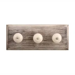 Indianshelf Cream-Coloured Crackle Wooden Wall Hooks-image-6