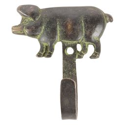 Indianshelf Black Pig Brass Wall Hooks Key Holder-picture-54
