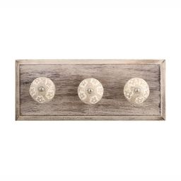 Indianshelf White Floral Crackle Wall Hooks Key Holder-43