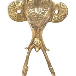 Indianshelf Gold Toned Textured Brass Wall 2 Hooks Key Holder-image-35