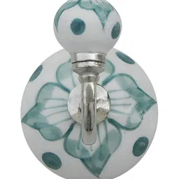 Indianshelf Green & White Lisianthus Printed Wall Key Holder-image-54