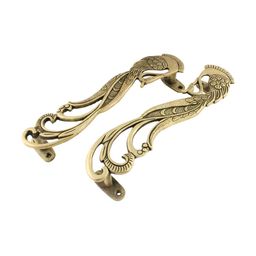 Indianshelf Beige 2 Pieces Peacock With Long Feathers Door Handles-17